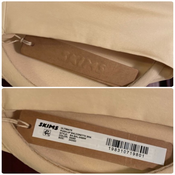 SKIMS Ultimate Push-Up Balconette Bra in Color Sand 34DDD - NWT - Picture 6 of 11
